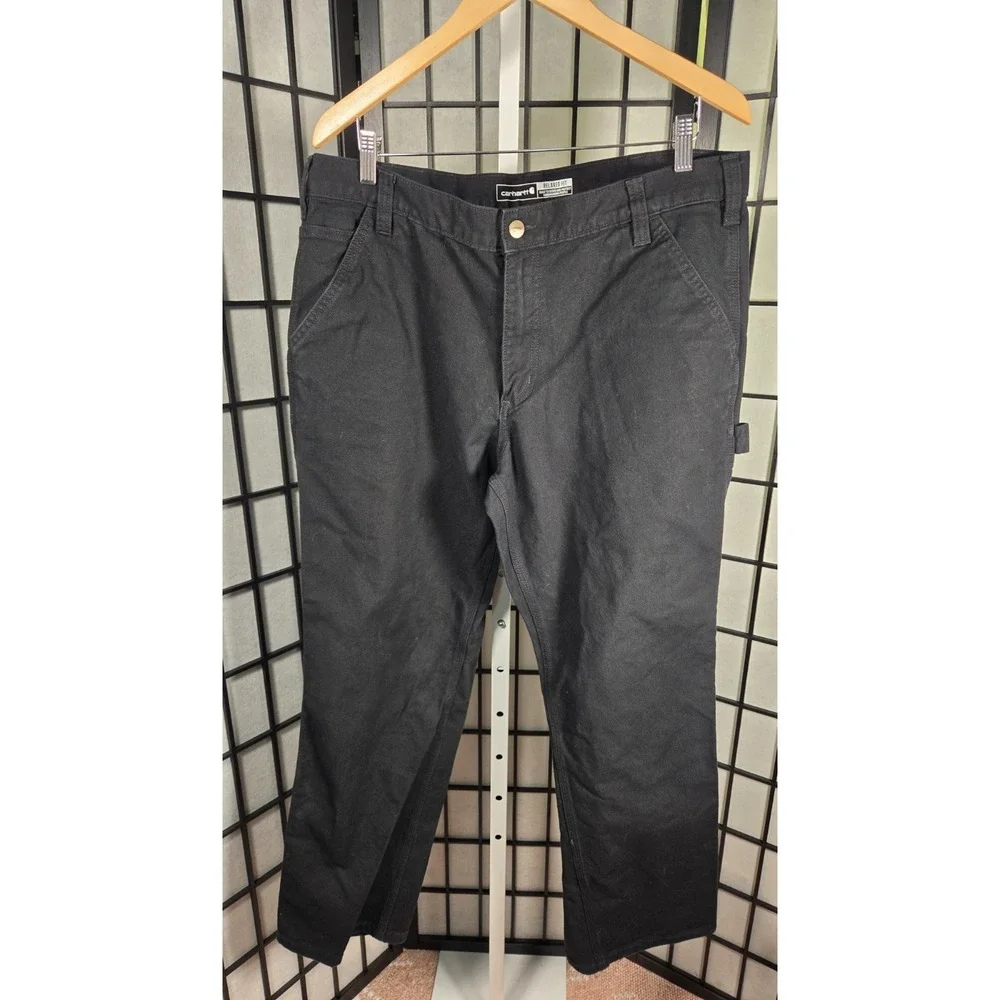 Carhartt Relaxed Fit Men's Black Canvas Carpenter Pant - 38x 32
